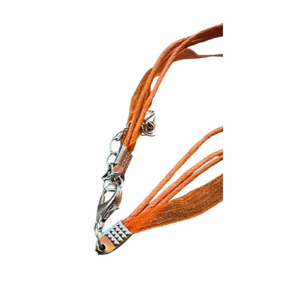 Glass Pendant Bursting Flower Necklace Dangle Earring Set - Picture 5 of 11